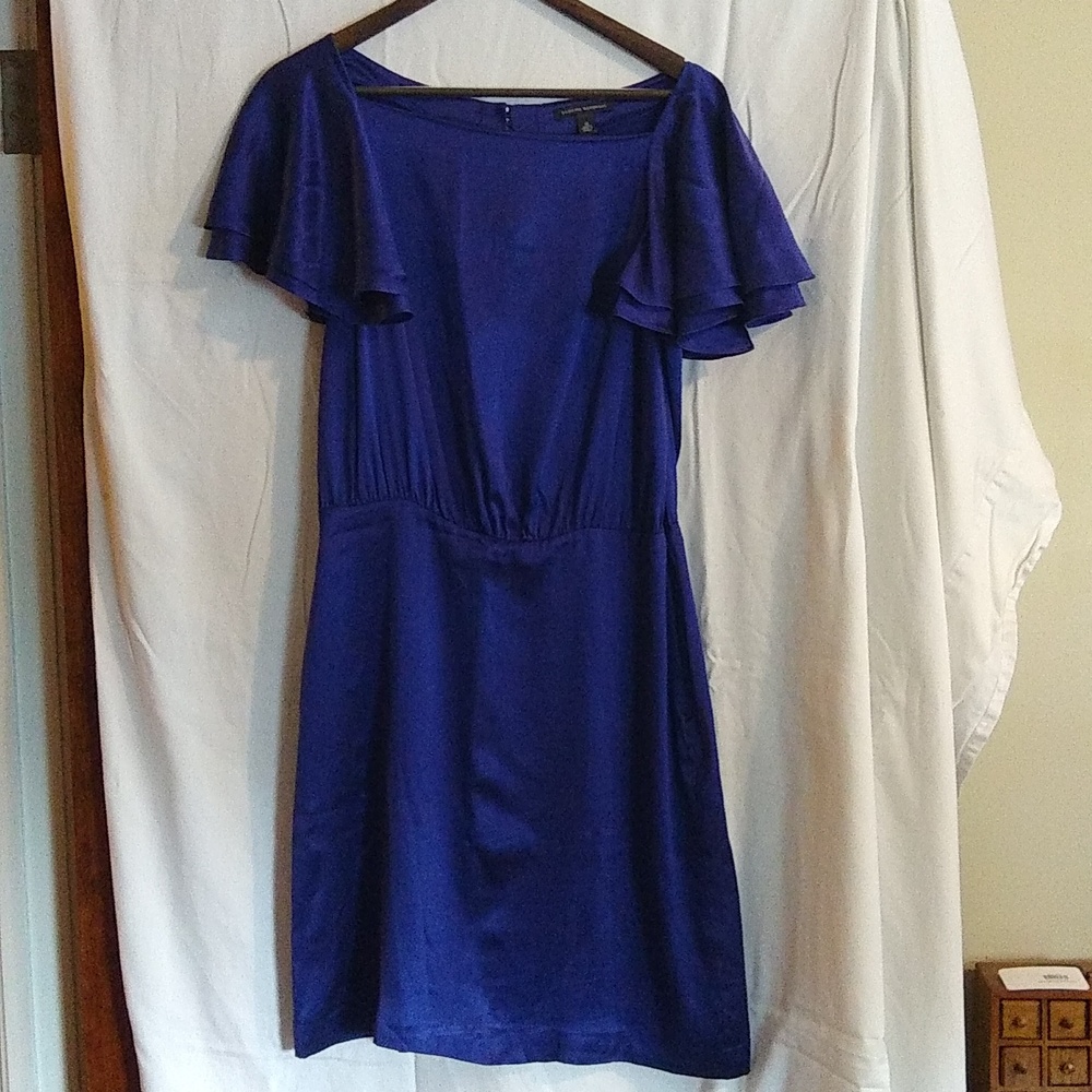 Drop waist indigo silk dress